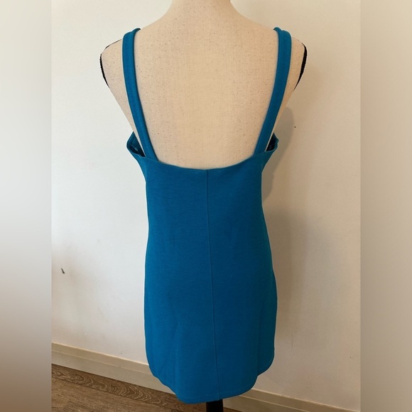 Zara bright blue bodycon mini dress bustier  corset style SZ L NWT - Picture 3 of 4